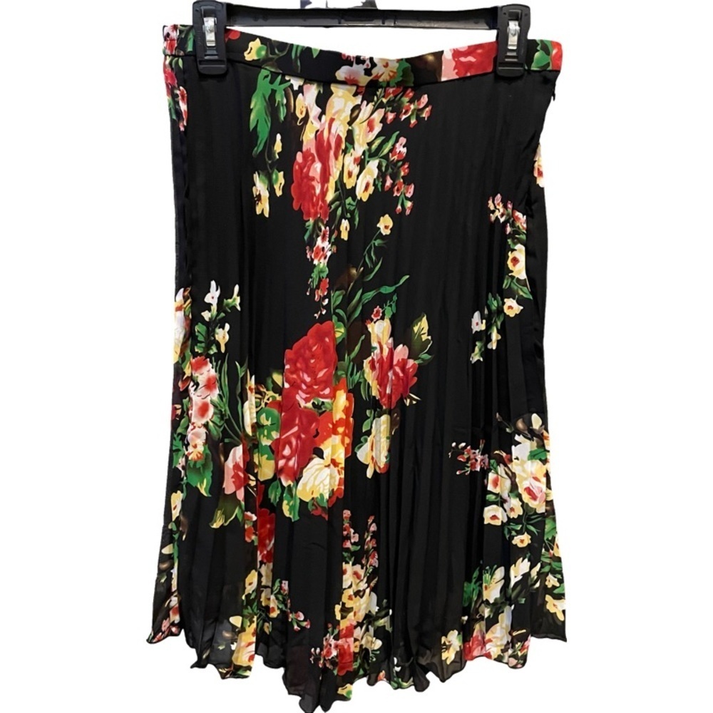 Pleated Midi Floral Skirt - Picture 1 of 5